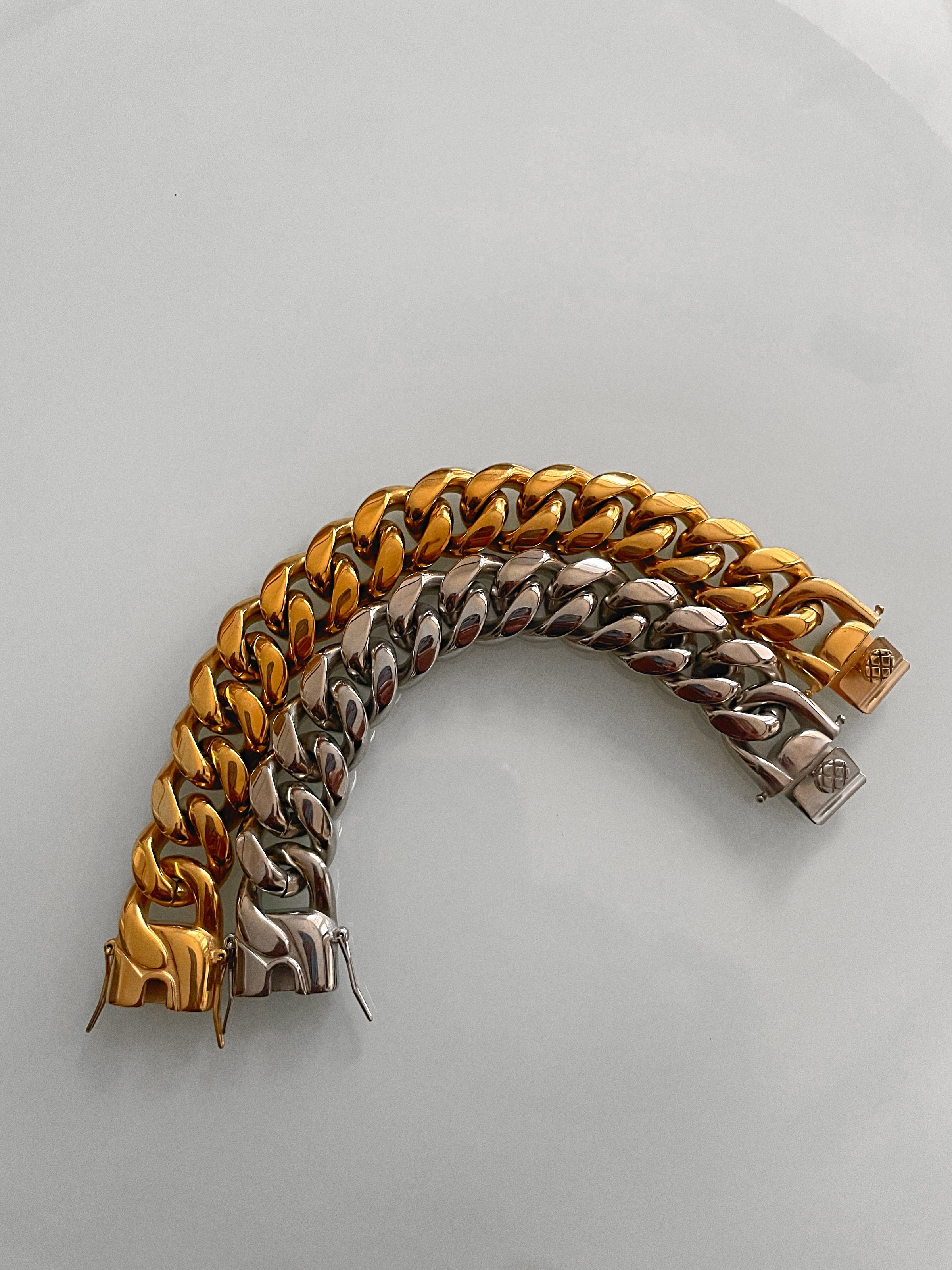 KARL KANI◆カールカナイ ブレスレット CUBANLINK Bracelet Silver Cuban Link Chain Bracelet | OKUURA