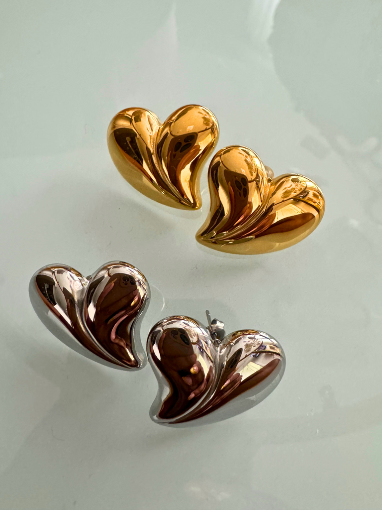 Heart earrings Gold and Silver